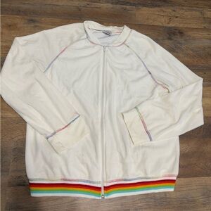 City Sites Zip-Up Jacket with Rainbow Hem